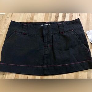 HUSTLER Black Cargo Micro-Mini Skirt W/pink Logo M 5 NWT $48